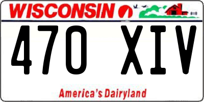 WI license plate 470XIV