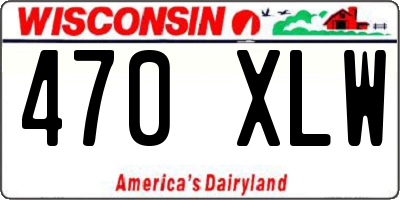 WI license plate 470XLW