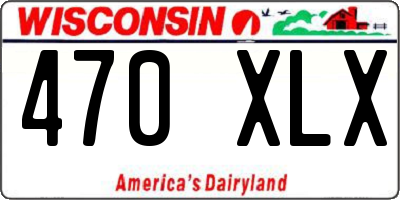 WI license plate 470XLX