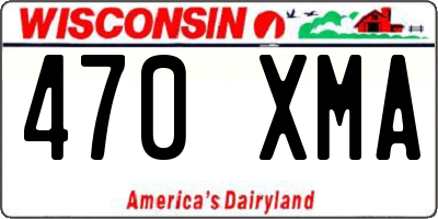 WI license plate 470XMA
