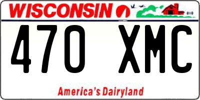 WI license plate 470XMC