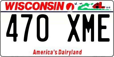 WI license plate 470XME