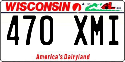 WI license plate 470XMI