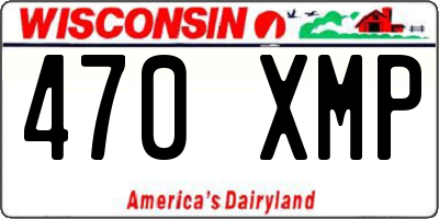WI license plate 470XMP