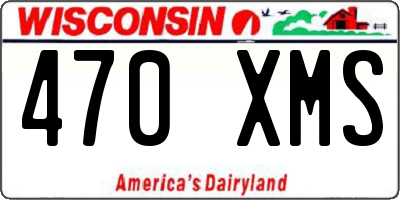 WI license plate 470XMS