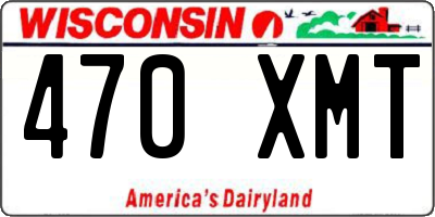 WI license plate 470XMT