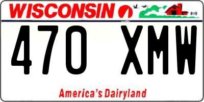 WI license plate 470XMW