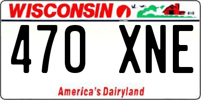 WI license plate 470XNE