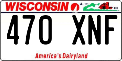 WI license plate 470XNF