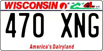 WI license plate 470XNG