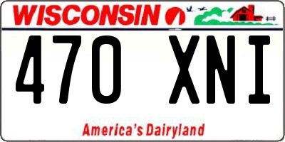 WI license plate 470XNI