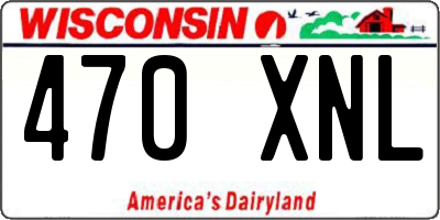 WI license plate 470XNL