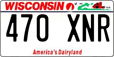 WI license plate 470XNR