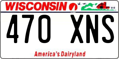 WI license plate 470XNS