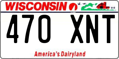 WI license plate 470XNT