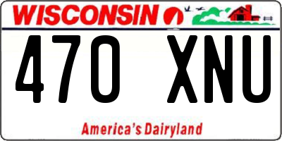 WI license plate 470XNU