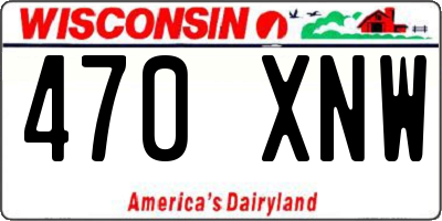 WI license plate 470XNW