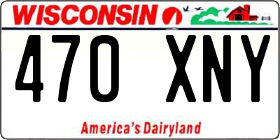 WI license plate 470XNY