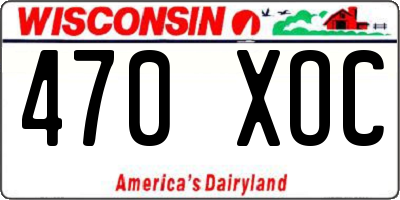 WI license plate 470XOC