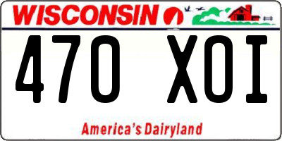 WI license plate 470XOI