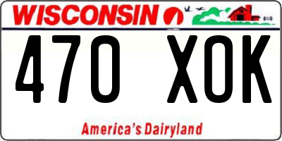 WI license plate 470XOK