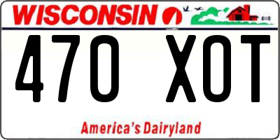 WI license plate 470XOT