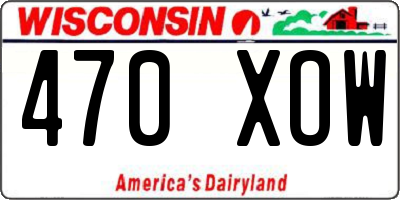 WI license plate 470XOW
