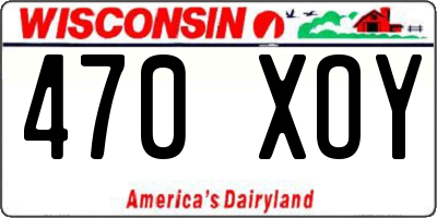 WI license plate 470XOY