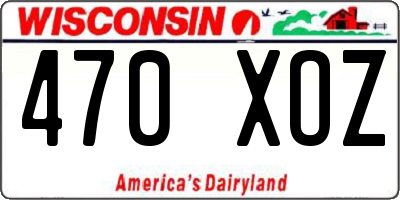 WI license plate 470XOZ