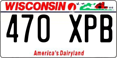 WI license plate 470XPB