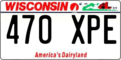 WI license plate 470XPE
