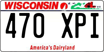 WI license plate 470XPI