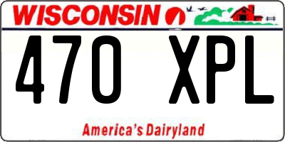 WI license plate 470XPL