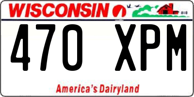 WI license plate 470XPM