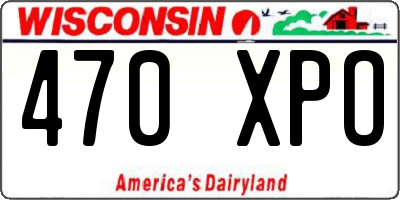 WI license plate 470XPO