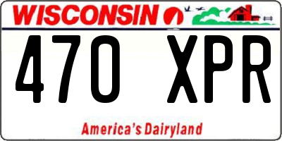 WI license plate 470XPR