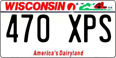 WI license plate 470XPS