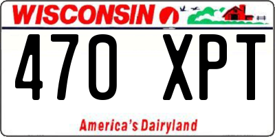 WI license plate 470XPT