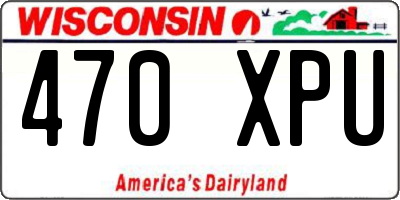 WI license plate 470XPU