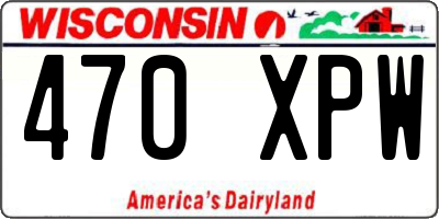 WI license plate 470XPW