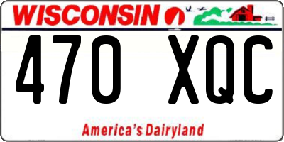 WI license plate 470XQC