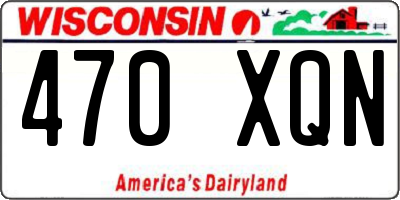 WI license plate 470XQN