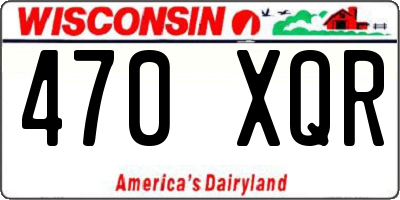 WI license plate 470XQR
