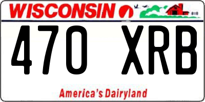 WI license plate 470XRB