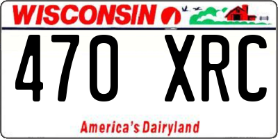 WI license plate 470XRC