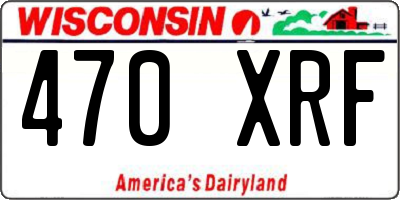 WI license plate 470XRF