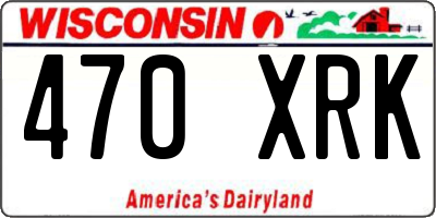 WI license plate 470XRK