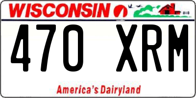 WI license plate 470XRM