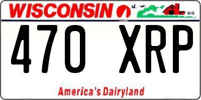 WI license plate 470XRP