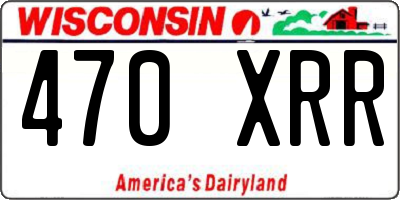 WI license plate 470XRR
